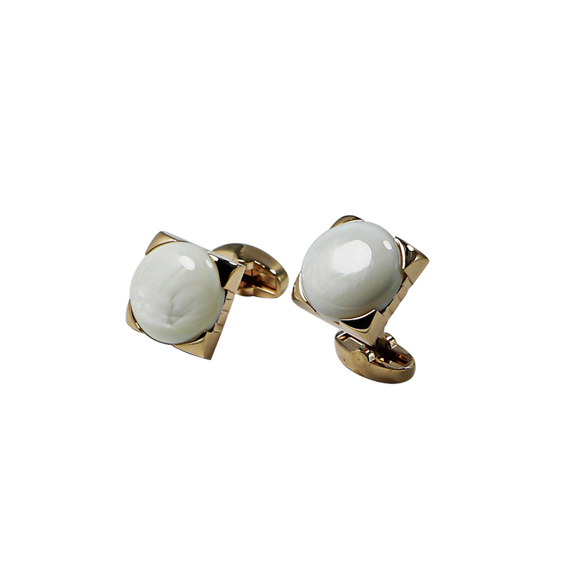 Mother of Pearl Gold Plated Square Shrits Cuff Links